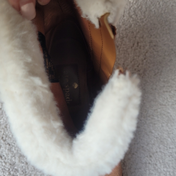 Kate Spade Bailee Winter Boots with Cream Fur Warm Gingerbread Color Size 6 - Picture 10 of 11